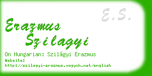 erazmus szilagyi business card